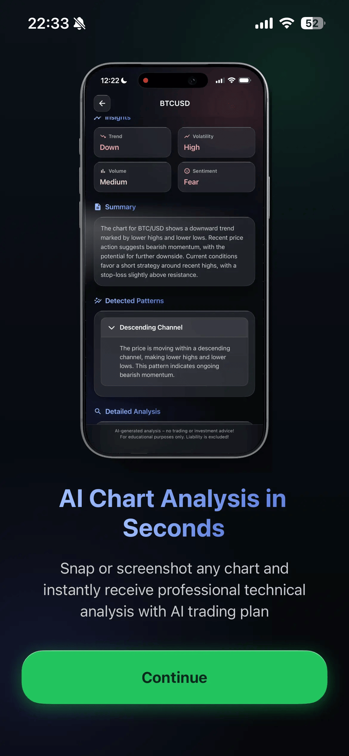 ChartDetector AI: pantalla 1