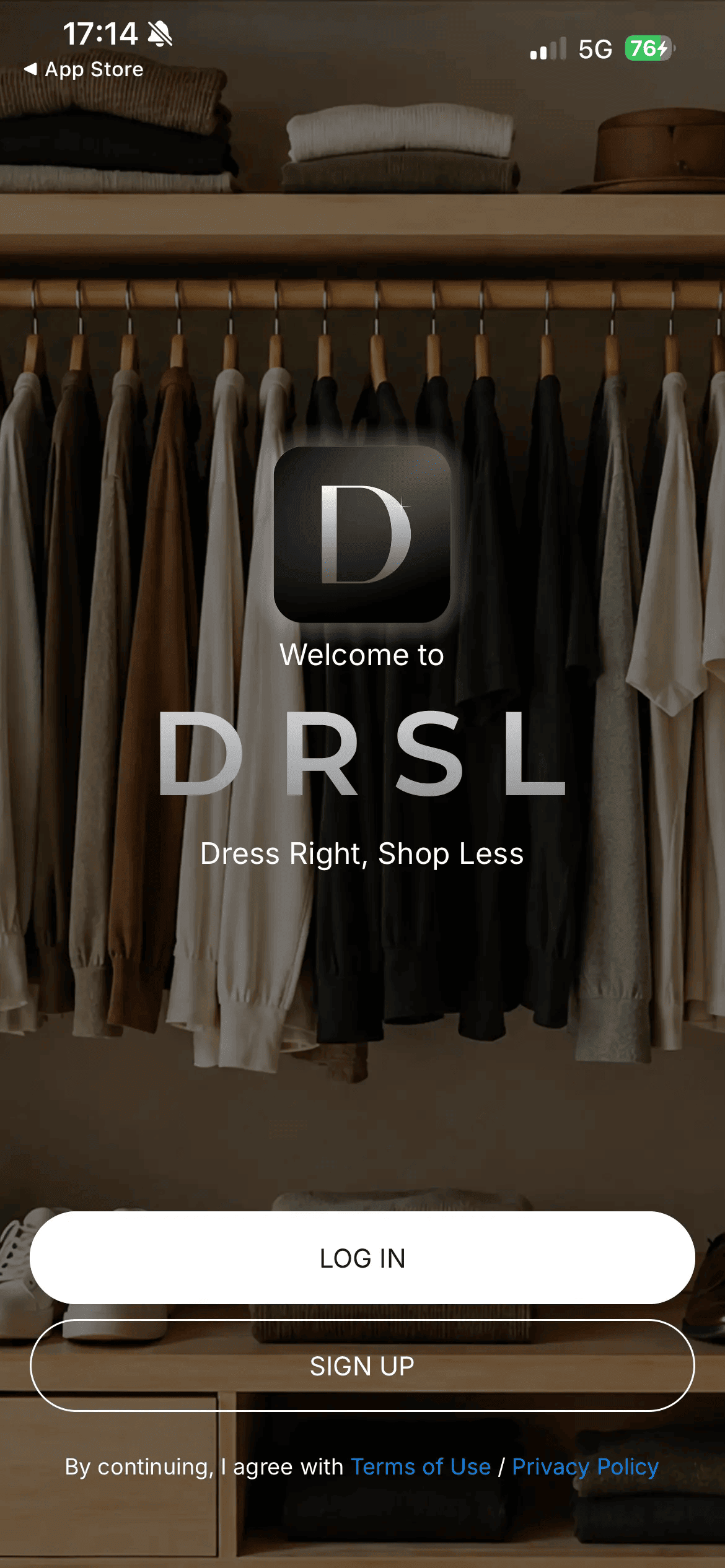 Dressly: pantalla 1