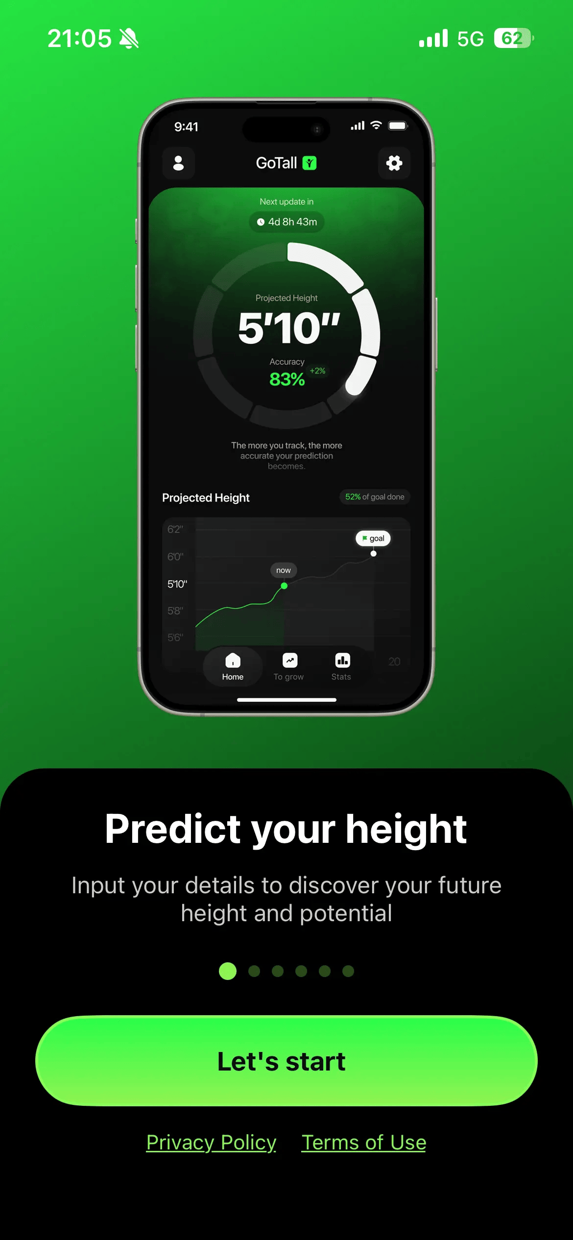 GoTall: pantalla 1