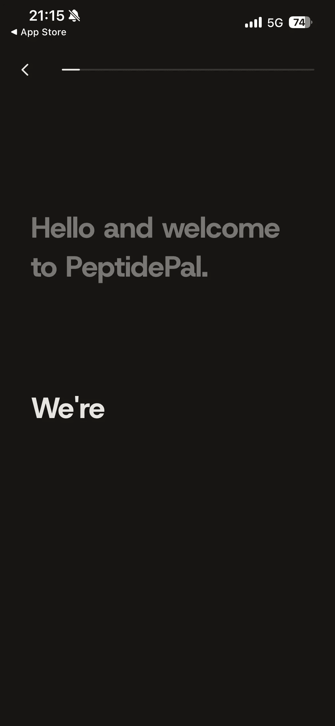 PeptidePal: pantalla 2