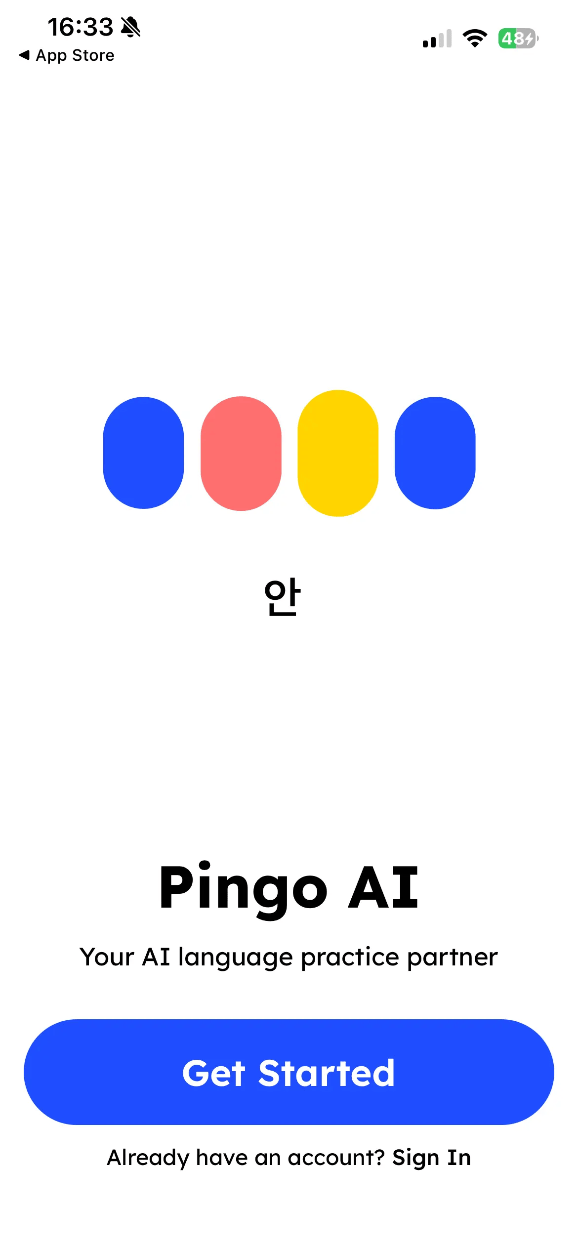 Pingo AI: pantalla 1