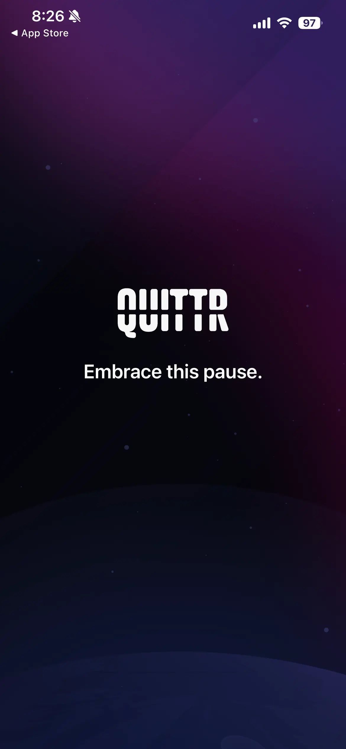QUITTR: pantalla 1
