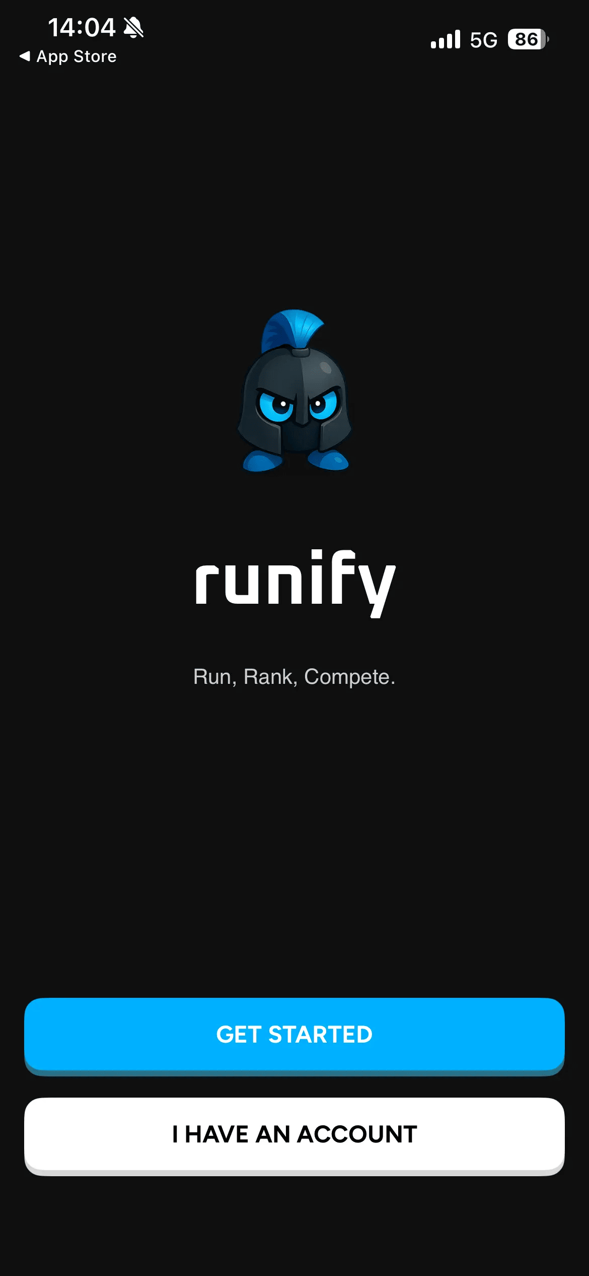 Runify: pantalla 1