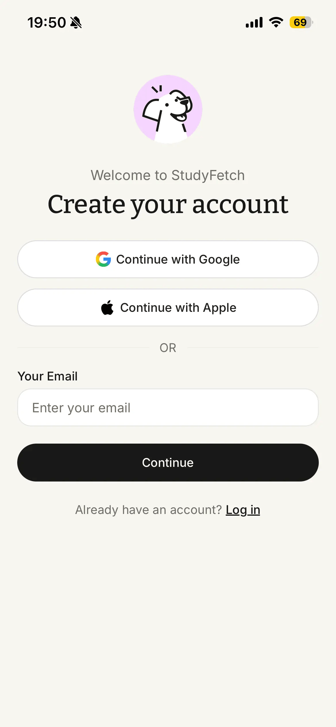StudyFetch: pantalla 1